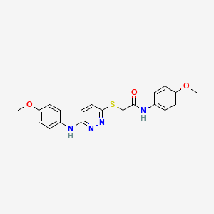 molecular formula C20H20N4O3S B5286575 N-(4-methoxyphenyl)-2-({6-[(4-methoxyphenyl)amino]pyridazin-3-yl}sulfanyl)acetamide 