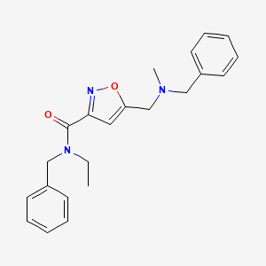 molecular formula C22H25N3O2 B5286676 N-benzyl-5-{[benzyl(methyl)amino]methyl}-N-ethylisoxazole-3-carboxamide 