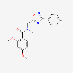molecular formula C20H21N3O4 B5286748 2,4-dimethoxy-N-methyl-N-[[3-(4-methylphenyl)-1,2,4-oxadiazol-5-yl]methyl]benzamide 