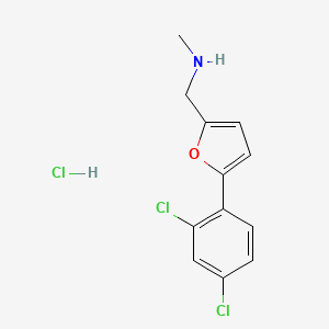 molecular formula C12H12Cl3NO B5286850 1-[5-(2,4-dichlorophenyl)furan-2-yl]-N-methylmethanamine;hydrochloride 