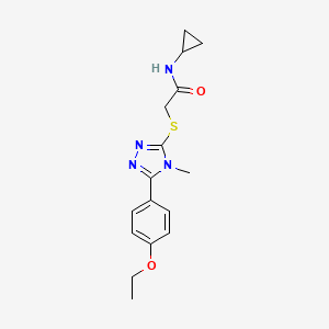 molecular formula C16H20N4O2S B5286907 N-cyclopropyl-2-{[5-(4-ethoxyphenyl)-4-methyl-4H-1,2,4-triazol-3-yl]sulfanyl}acetamide 