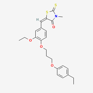 molecular formula C24H27NO4S2 B5287042 (5E)-5-[[3-ethoxy-4-[3-(4-ethylphenoxy)propoxy]phenyl]methylidene]-3-methyl-2-sulfanylidene-1,3-thiazolidin-4-one 