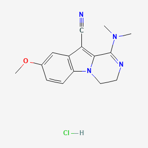 molecular formula C15H17ClN4O B5287214 1-(Dimethylamino)-8-methoxy-3,4-dihydropyrazino[1,2-a]indole-10-carbonitrile;hydrochloride 