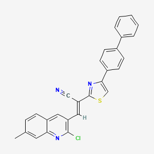 molecular formula C28H18ClN3S B5287370 (E)-3-(2-chloro-7-methylquinolin-3-yl)-2-[4-(4-phenylphenyl)-1,3-thiazol-2-yl]prop-2-enenitrile 
