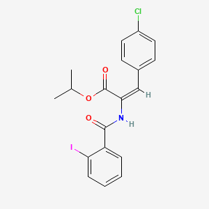 molecular formula C19H17ClINO3 B5287528 propan-2-yl (E)-3-(4-chlorophenyl)-2-[(2-iodobenzoyl)amino]prop-2-enoate 