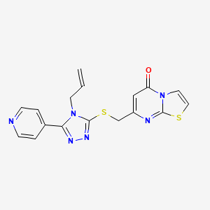 molecular formula C17H14N6OS2 B5287638 7-({[4-ALLYL-5-(4-PYRIDYL)-4H-1,2,4-TRIAZOL-3-YL]SULFANYL}METHYL)-5H-[1,3]THIAZOLO[3,2-A]PYRIMIDIN-5-ONE 