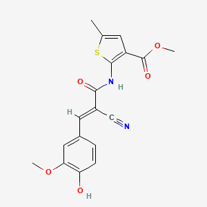 molecular formula C18H16N2O5S B5287823 methyl 2-{[2-cyano-3-(4-hydroxy-3-methoxyphenyl)acryloyl]amino}-5-methyl-3-thiophenecarboxylate 