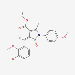 molecular formula C24H25NO6 B5287857 Ethyl (4Z)-4-[(2,3-dimethoxyphenyl)methylidene]-1-(4-methoxyphenyl)-2-methyl-5-oxo-4,5-dihydro-1H-pyrrole-3-carboxylate 