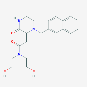 molecular formula C21H27N3O4 B5288011 N,N-bis(2-hydroxyethyl)-2-[1-(2-naphthylmethyl)-3-oxo-2-piperazinyl]acetamide 