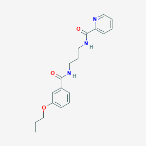 molecular formula C19H23N3O3 B5288028 N-(3-{[(3-propoxyphenyl)carbonyl]amino}propyl)pyridine-2-carboxamide 