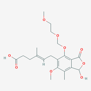 molecular formula C21H28O9 B052881 (E)-6-[1-hydroxy-6-methoxy-4-(2-methoxyethoxymethoxy)-7-methyl-3-oxo-1H-2-benzofuran-5-yl]-4-methylhex-4-enoic acid CAS No. 172608-84-3