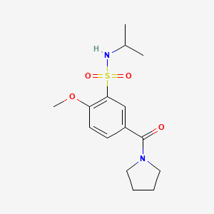 molecular formula C15H22N2O4S B5288317 2-methoxy-N-(propan-2-yl)-5-(pyrrolidin-1-ylcarbonyl)benzenesulfonamide 