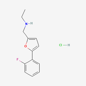 molecular formula C13H15ClFNO B5288716 N-[[5-(2-fluorophenyl)furan-2-yl]methyl]ethanamine;hydrochloride 