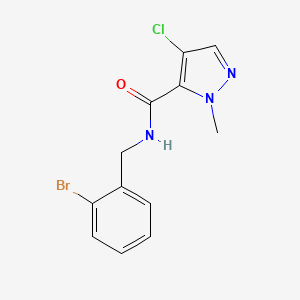 molecular formula C12H11BrClN3O B5288728 N-[(2-BROMOPHENYL)METHYL]-4-CHLORO-1-METHYL-1H-PYRAZOLE-5-CARBOXAMIDE 