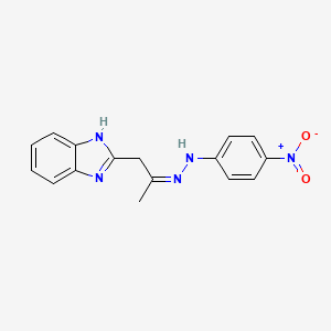 molecular formula C16H15N5O2 B5288822 N-[(Z)-1-(1H-benzimidazol-2-yl)propan-2-ylideneamino]-4-nitroaniline 