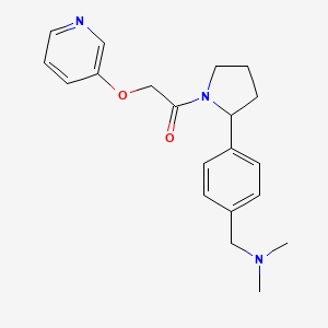 molecular formula C20H25N3O2 B5288869 N,N-dimethyl-1-(4-{1-[(pyridin-3-yloxy)acetyl]pyrrolidin-2-yl}phenyl)methanamine 