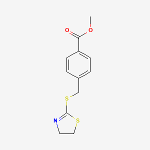 molecular formula C12H13NO2S2 B5288873 Methyl 4-[(4,5-dihydro-1,3-thiazol-2-ylsulfanyl)methyl]benzoate 