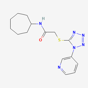 molecular formula C15H20N6OS B5288901 N-cycloheptyl-2-{[1-(3-pyridinyl)-1H-tetrazol-5-yl]thio}acetamide 