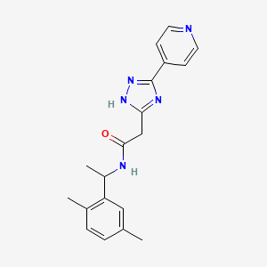 molecular formula C19H21N5O B5288919 N-[1-(2,5-dimethylphenyl)ethyl]-2-(3-pyridin-4-yl-1H-1,2,4-triazol-5-yl)acetamide 