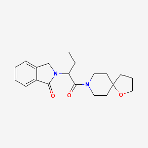 molecular formula C20H26N2O3 B5288920 2-[1-(1-oxa-8-azaspiro[4.5]dec-8-ylcarbonyl)propyl]-1-isoindolinone 