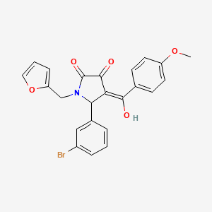 molecular formula C23H18BrNO5 B5288921 5-(3-Bromophenyl)-1-(furan-2-ylmethyl)-3-hydroxy-4-(4-methoxybenzoyl)-1H-pyrrol-2(5H)-one 