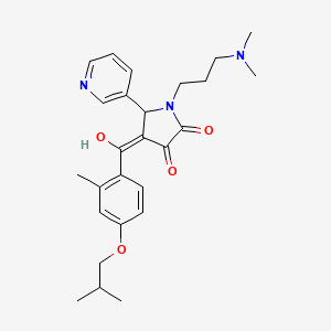 molecular formula C26H33N3O4 B5288960 1-[3-(dimethylamino)propyl]-3-hydroxy-4-[2-methyl-4-(2-methylpropoxy)benzoyl]-5-(pyridin-3-yl)-2,5-dihydro-1H-pyrrol-2-one 