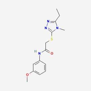 molecular formula C14H18N4O2S B5288991 2-[(5-ethyl-4-methyl-4H-1,2,4-triazol-3-yl)sulfanyl]-N-(3-methoxyphenyl)acetamide 