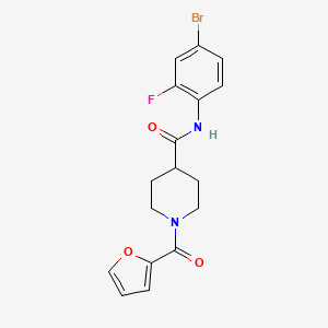 molecular formula C17H16BrFN2O3 B5288993 N-(4-bromo-2-fluorophenyl)-1-(furan-2-carbonyl)piperidine-4-carboxamide 