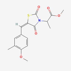 molecular formula C16H17NO5S B5289006 methyl 2-[(5E)-5-(4-methoxy-3-methylbenzylidene)-2,4-dioxo-1,3-thiazolidin-3-yl]propanoate 
