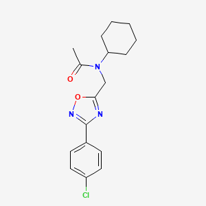 molecular formula C17H20ClN3O2 B5289029 N-{[3-(4-chlorophenyl)-1,2,4-oxadiazol-5-yl]methyl}-N-cyclohexylacetamide 