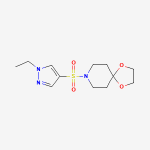 molecular formula C12H19N3O4S B5289136 8-[(1-ethyl-1H-pyrazol-4-yl)sulfonyl]-1,4-dioxa-8-azaspiro[4.5]decane 