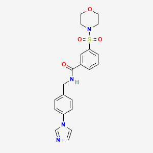 molecular formula C21H22N4O4S B5289144 N-[4-(1H-imidazol-1-yl)benzyl]-3-(4-morpholinylsulfonyl)benzamide 