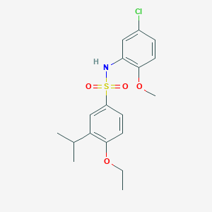 molecular formula C18H22ClNO4S B5289257 N-(5-chloro-2-methoxyphenyl)-4-ethoxy-3-propan-2-ylbenzenesulfonamide 
