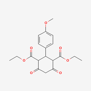 molecular formula C19H22O7 B5289312 Diethyl 2-(4-methoxyphenyl)-4,6-dioxo-1,3-cyclohexanedicarboxylate 