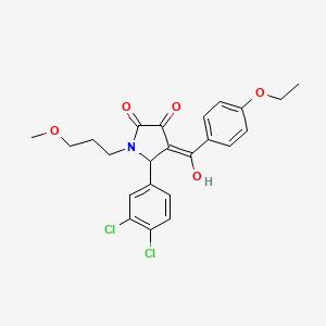 molecular formula C23H23Cl2NO5 B5289379 5-(3,4-dichlorophenyl)-4-(4-ethoxybenzoyl)-3-hydroxy-1-(3-methoxypropyl)-1,5-dihydro-2H-pyrrol-2-one 