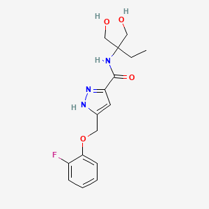 molecular formula C16H20FN3O4 B5289405 N-[1,1-bis(hydroxymethyl)propyl]-5-[(2-fluorophenoxy)methyl]-1H-pyrazole-3-carboxamide 