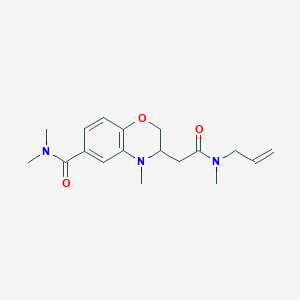 molecular formula C18H25N3O3 B5289422 3-{2-[allyl(methyl)amino]-2-oxoethyl}-N,N,4-trimethyl-3,4-dihydro-2H-1,4-benzoxazine-6-carboxamide 