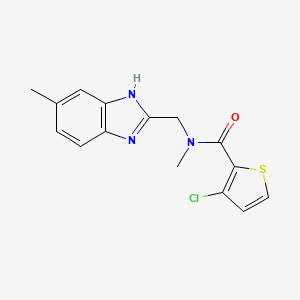 molecular formula C15H14ClN3OS B5289549 3-chloro-N-methyl-N-[(5-methyl-1H-benzimidazol-2-yl)methyl]thiophene-2-carboxamide 