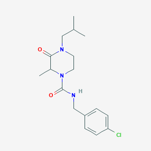 molecular formula C17H24ClN3O2 B5289634 N-(4-chlorobenzyl)-4-isobutyl-2-methyl-3-oxo-1-piperazinecarboxamide 