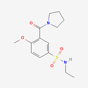 molecular formula C14H20N2O4S B5289666 N-ethyl-4-methoxy-3-(1-pyrrolidinylcarbonyl)benzenesulfonamide 