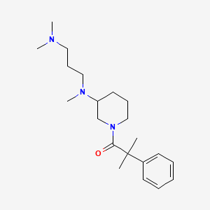 molecular formula C21H35N3O B5289712 N,N,N'-trimethyl-N'-[1-(2-methyl-2-phenylpropanoyl)-3-piperidinyl]-1,3-propanediamine 