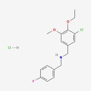 molecular formula C17H20Cl2FNO2 B5289722 N-[(3-chloro-4-ethoxy-5-methoxyphenyl)methyl]-1-(4-fluorophenyl)methanamine;hydrochloride 
