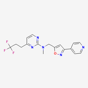 molecular formula C17H16F3N5O B5289743 N-methyl-N-[(3-pyridin-4-ylisoxazol-5-yl)methyl]-4-(3,3,3-trifluoropropyl)pyrimidin-2-amine 