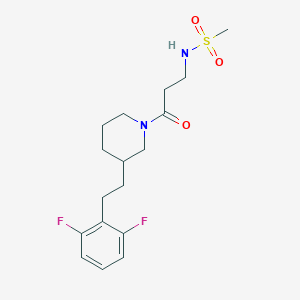 molecular formula C17H24F2N2O3S B5289820 N-(3-{3-[2-(2,6-difluorophenyl)ethyl]-1-piperidinyl}-3-oxopropyl)methanesulfonamide 