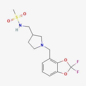 molecular formula C14H18F2N2O4S B5289858 N-({1-[(2,2-difluoro-1,3-benzodioxol-4-yl)methyl]pyrrolidin-3-yl}methyl)methanesulfonamide 