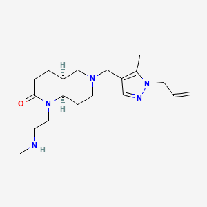 molecular formula C19H31N5O B5289898 rel-(4aS,8aR)-6-[(1-allyl-5-methyl-1H-pyrazol-4-yl)methyl]-1-[2-(methylamino)ethyl]octahydro-1,6-naphthyridin-2(1H)-one dihydrochloride 