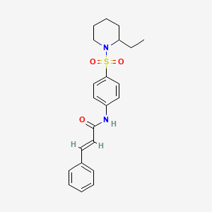 molecular formula C22H26N2O3S B5289930 N-{4-[(2-ethyl-1-piperidinyl)sulfonyl]phenyl}-3-phenylacrylamide 