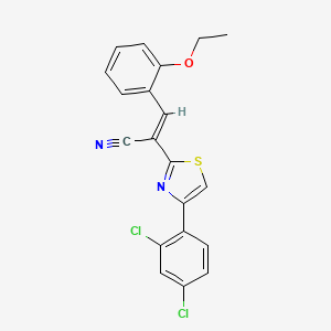 molecular formula C20H14Cl2N2OS B5289996 (E)-2-[4-(2,4-dichlorophenyl)-1,3-thiazol-2-yl]-3-(2-ethoxyphenyl)prop-2-enenitrile 