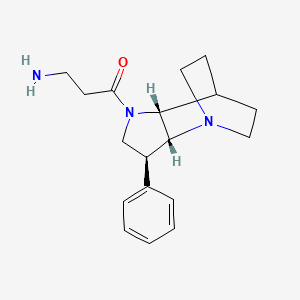 molecular formula C18H25N3O B5290022 {3-oxo-3-[rel-(2R,3S,6R)-3-phenyl-1,5-diazatricyclo[5.2.2.0~2,6~]undec-5-yl]propyl}amine dihydrochloride 