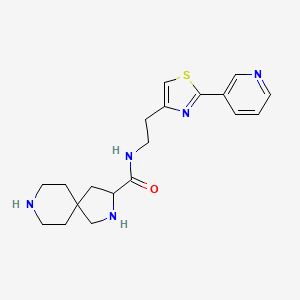 molecular formula C19H25N5OS B5290044 N-{2-[2-(3-pyridinyl)-1,3-thiazol-4-yl]ethyl}-2,8-diazaspiro[4.5]decane-3-carboxamide dihydrochloride 